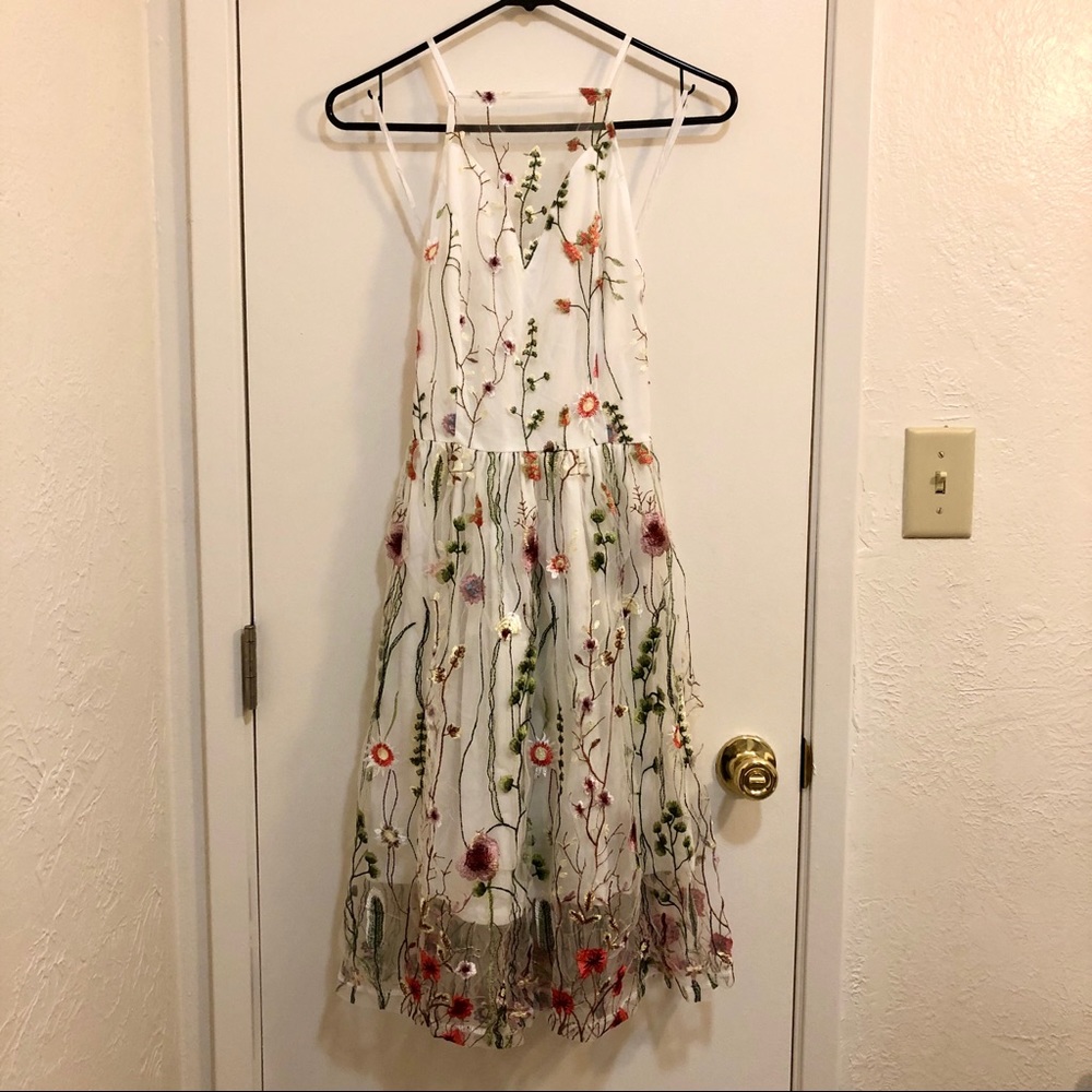 NWOT! Floral Illusion Dress